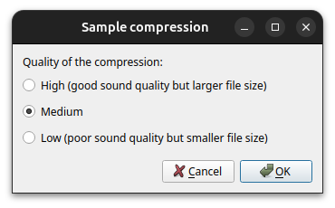 Compression quality selection Compression quality selection