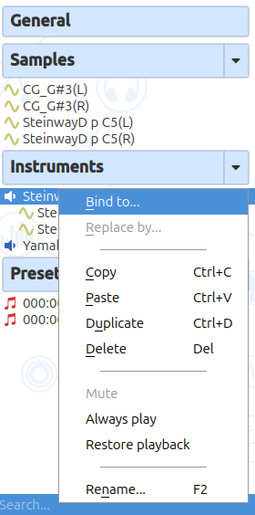 Tree: context menu Tree: context menu