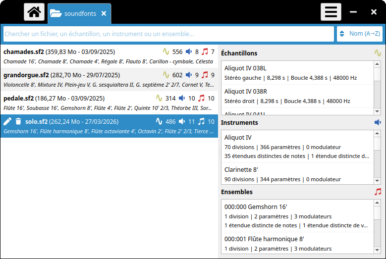Explorateur de banques de sons Explorateur de banques de sons