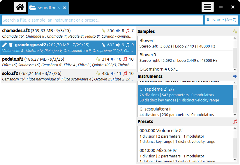 Soundfont explorer
